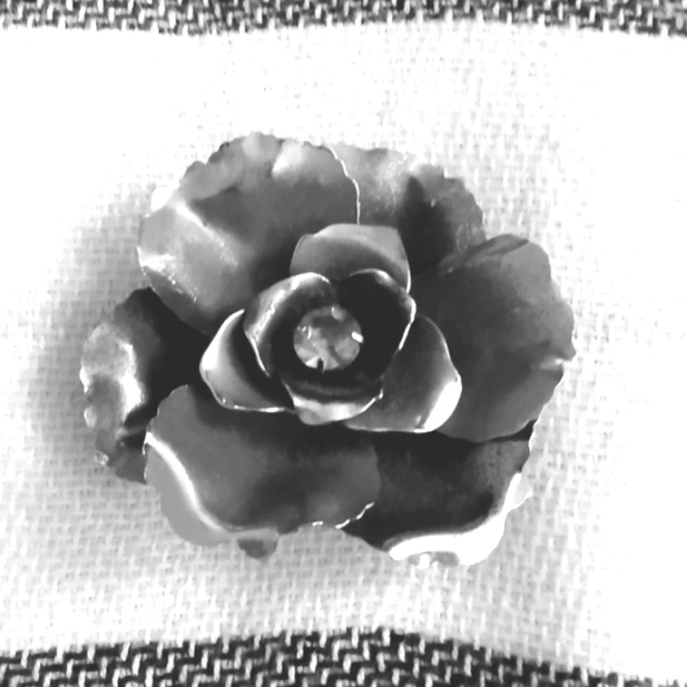 CORO Silvertone Rose Brooch